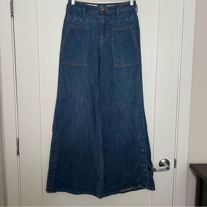 Pilcro and the Letterpress Blue Wide Leg Jeans